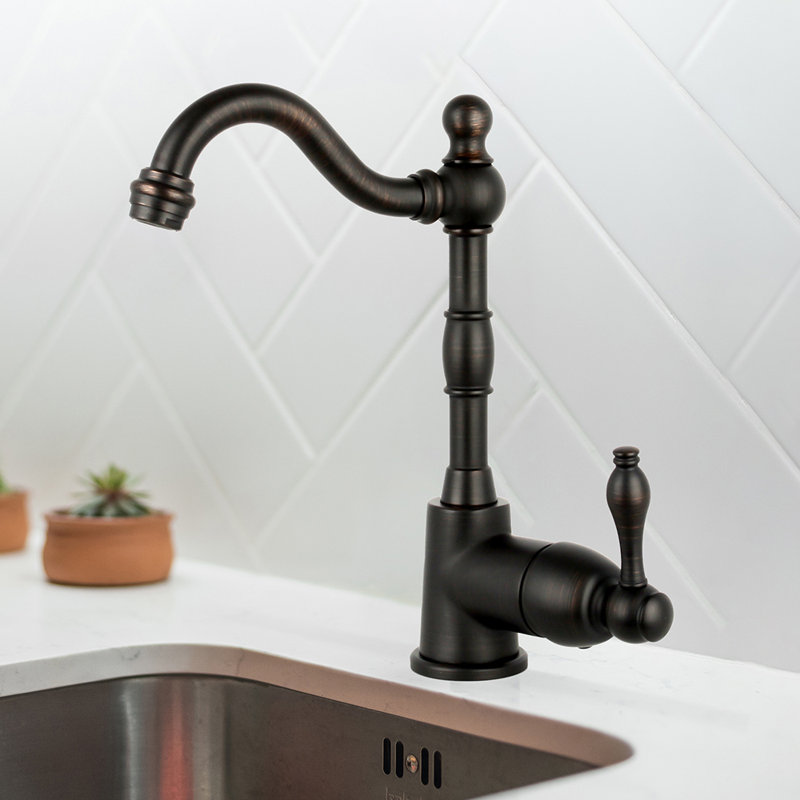 One-Handle Widespread Kitchen Bar Faucet, Rubbed Bronze