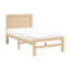 Cadre de lit plateforme simple à finition naturelle, tête de lit et lattes de style contemporain, lit de chambre à coucher, rails à lattes, aucun sommier requis-1299210692