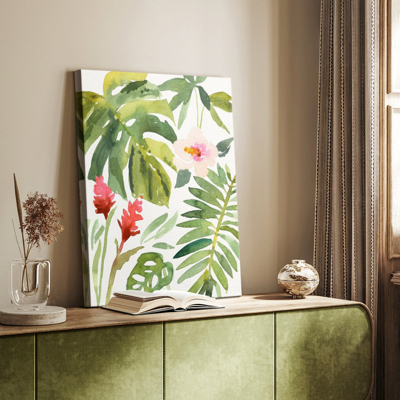 Tropical Farrago I - galerie tendue sur mesure Cavas, H 18 po x l 12 po