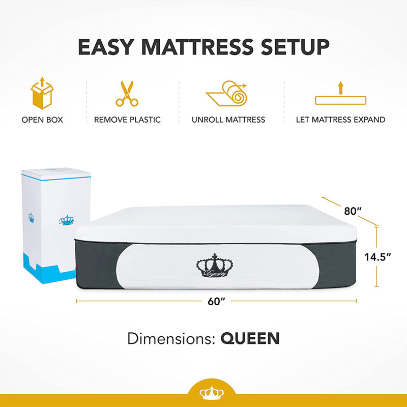 14.5'' Medium Gel Memory Foam Mattress, Queen