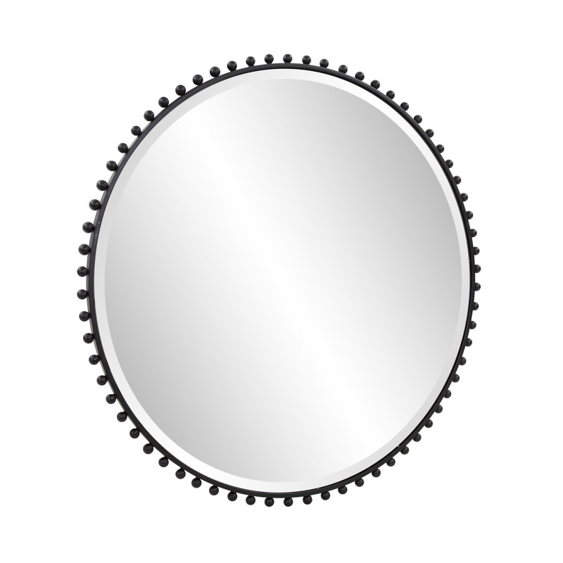 Gurnoor Metal Round Mirror, Matte Black