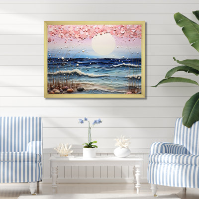 " Beach Tranquil Tide Pointillism II "