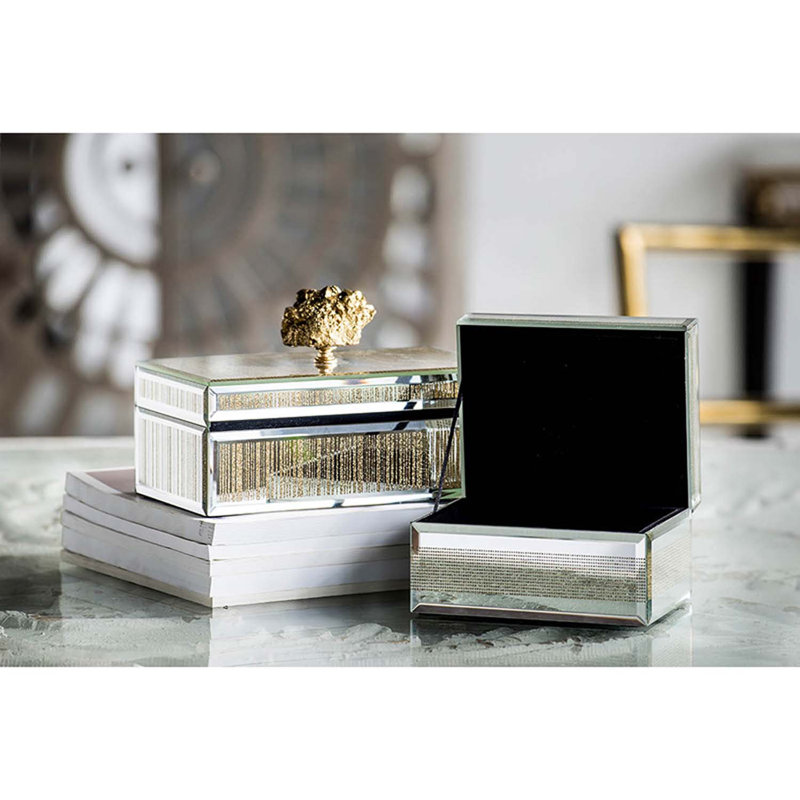 Wood Jewelry Box + Mirror