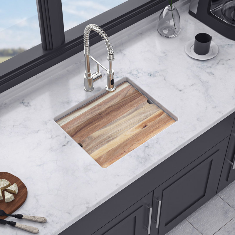 21" x 18" Undermount Single Bowl Quartz/Granite Composite Kitchen Sink with Workstation, Matte White