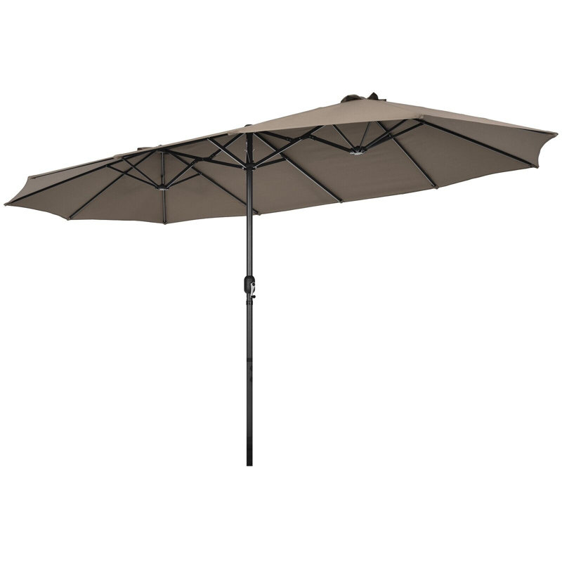 460cm Lighted Balcony Parasol, Brown