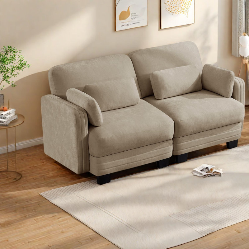 Canapé modulaire moderne en chenille Camel