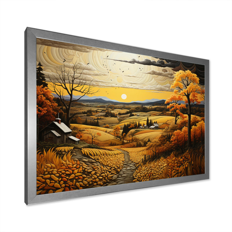 Farm Golden Harvest Pastoral III, Cadre simple argenté, H 12 po x l 20 po x P 1 po