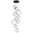 Modern 10-Ring LED Dimmable Geometric Chandelier, Black and Gold Foyer Light for High Ceilings with Remote & App Control