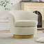 Fauteuil demi-tonneau pivotant en velours Janien-797537522