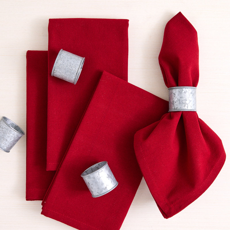 Ensemble de serviettes de table en coton / 4, Grenat