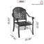 Chaise de patio en fonte d'aluminium 4 pièces avec cadre noir et coussins bleus