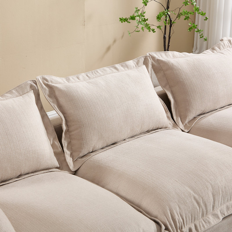 Upholstered Cloud Sofa&Couch With Ottoman