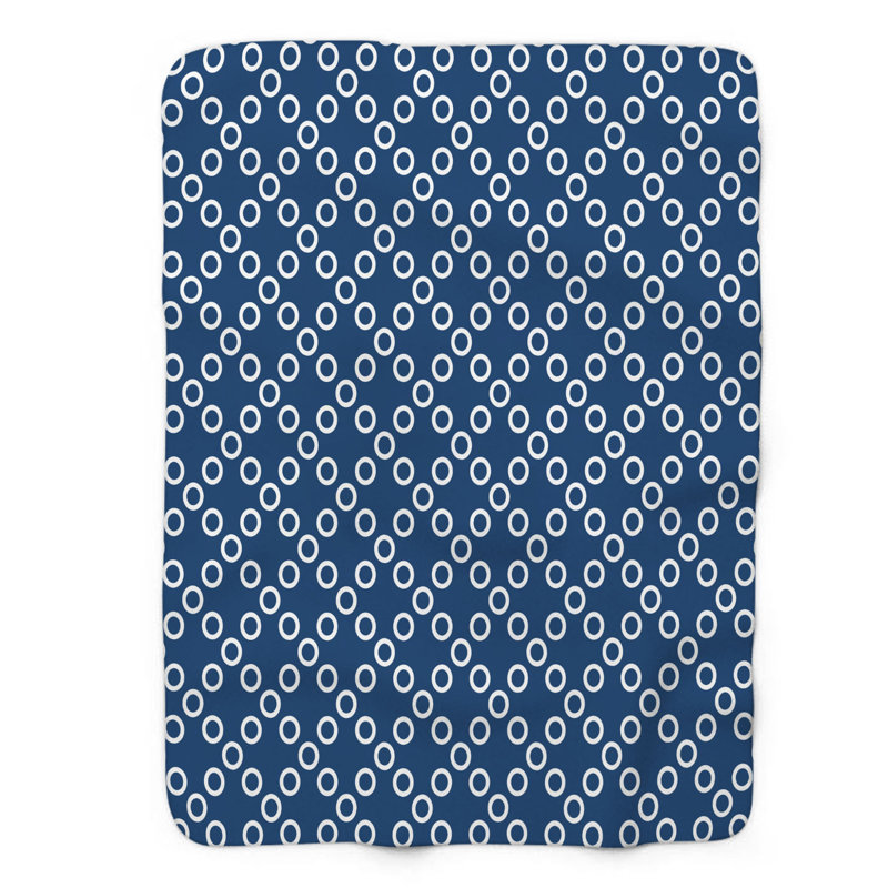 Couverture sherpa 1 pièce de qualité supérieure Blue Dots 0151, L 50 po x L 60 po