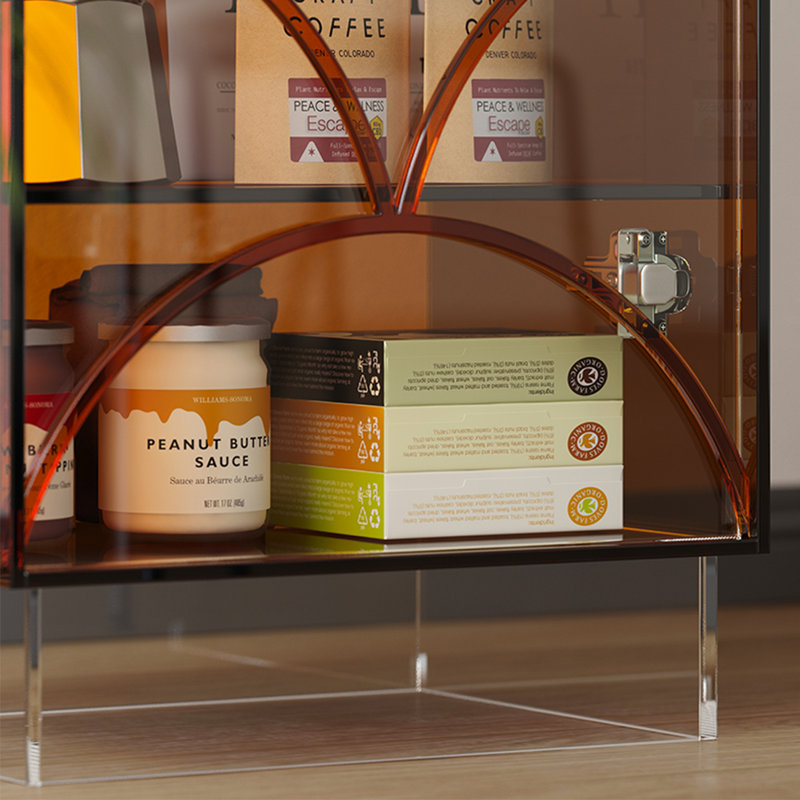 Petite armoire de rangement en acrylique, Orange