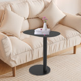 20” Modern Minimalist Raised C-Shaped Iron Metal Sofa Side Table