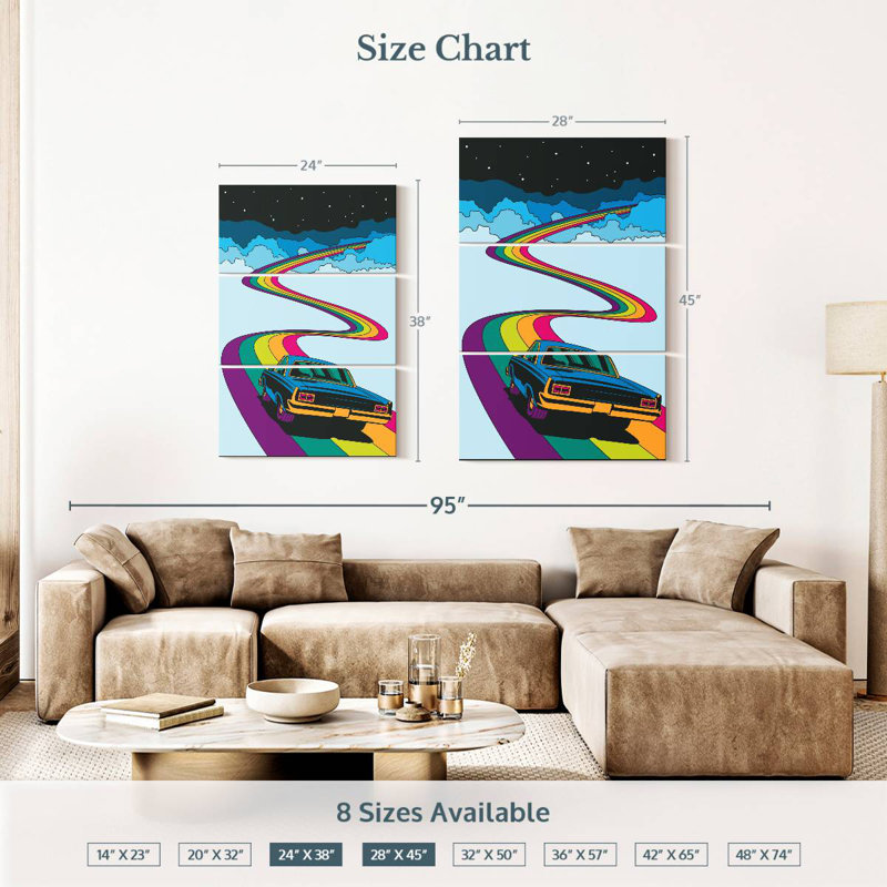 Mehar Rainbow Road Car, 38" H x 24" W