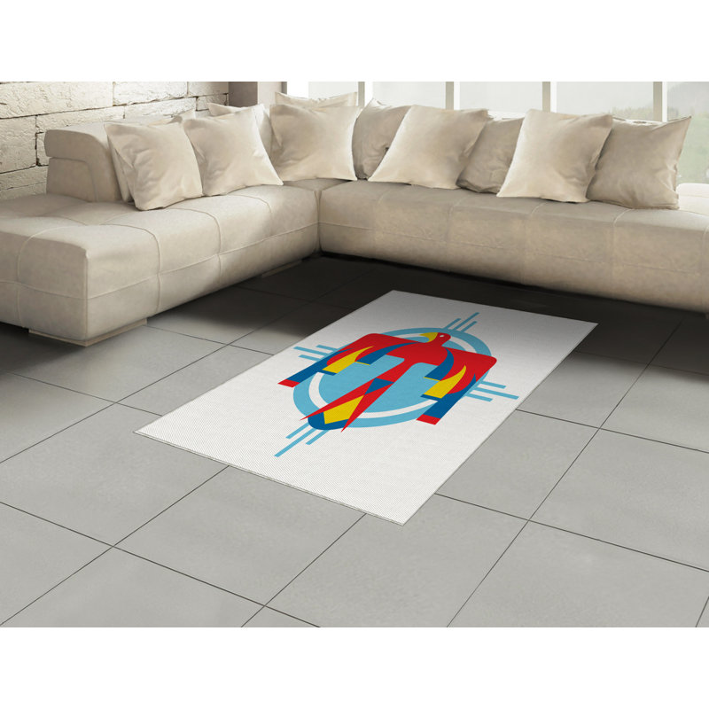 Southwestern High Density Long Fiber Poly Threads Decorative Area Rug Carpet, Rectangle 4' x 5'8"