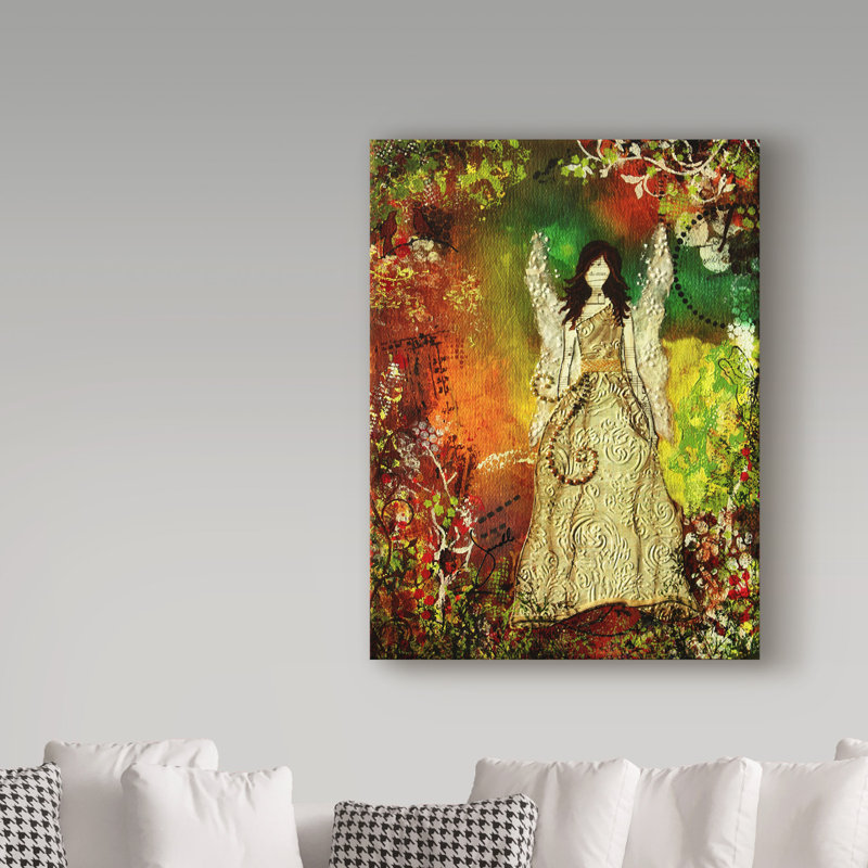 Angel of Light Canvas Art with Colorful Background