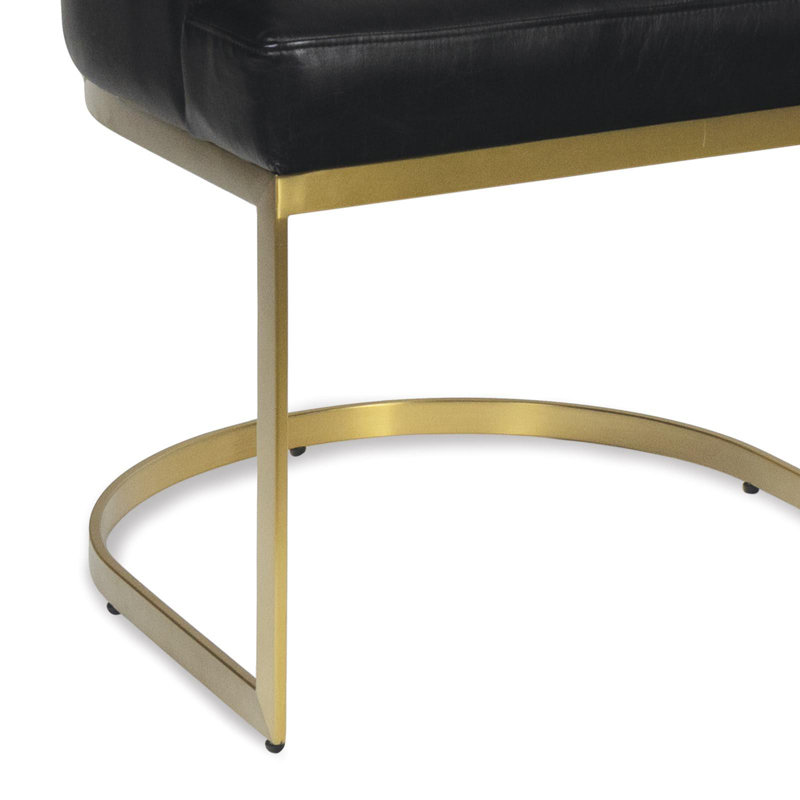 Owen Leather Dining Chair (Modern Black), Black