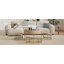 Table basse moderne à plateau relevable avec rangement et trois repose-pieds, offrant une polyvalence fonctionnelle pour les espaces de vie contemporains-224143768