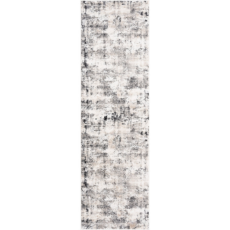 Tapis d'intérieur abstrait beige Mair Adrian, Tapis de couloir 2 pi 3 po x 7 pi 3 po