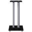  Speaker Stands 2Pcs Black&Silver Tempered Glass 2 Pillars Design