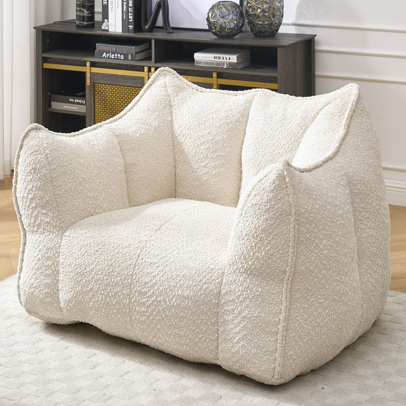 Fauteuil à billes Chenille, Chenille beige, H 30,7 po x l 47,2 po x P 36,2 po
