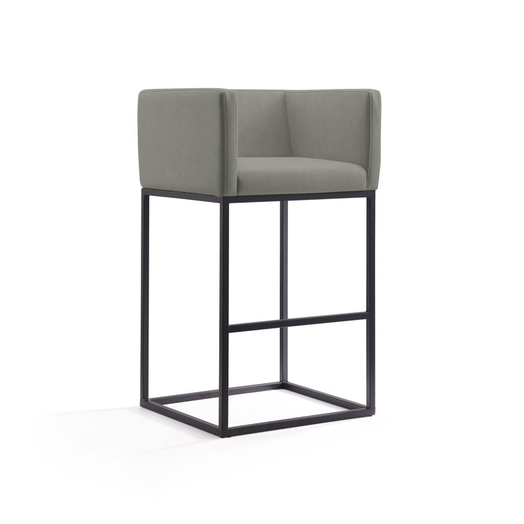 Upholstered Counter Stool with Metal Frame