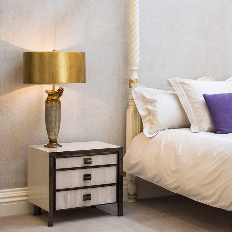 Rafferty Resin Table Lamp, Silver and Gold