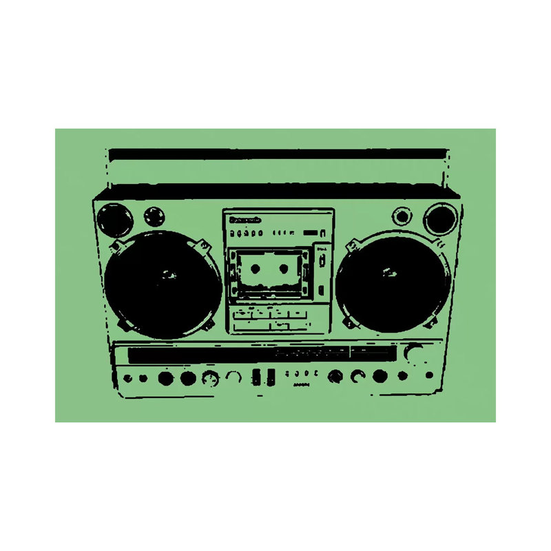 Boom Box by Steez - Wrapped Canvas Print, 20.32 cm H x 30.48 cm W
