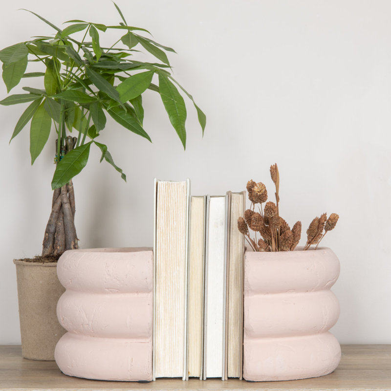 Modern & Contemporary Earthenware Bookends, Pink