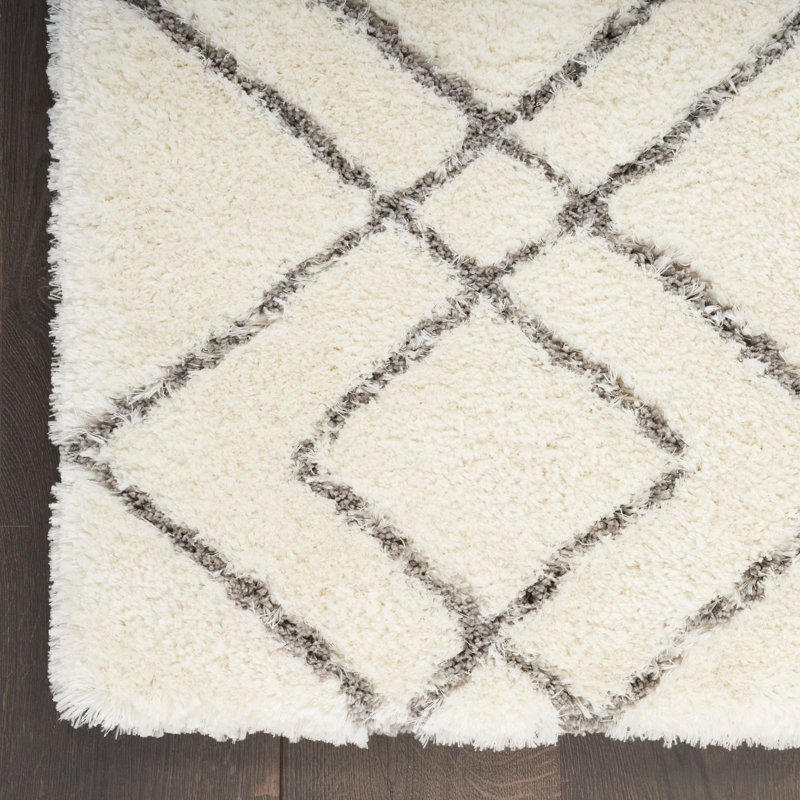 Tapis ivoire à poils longs Dreamy, Rectangle 5 pi 3 po x 7 pi 3 po