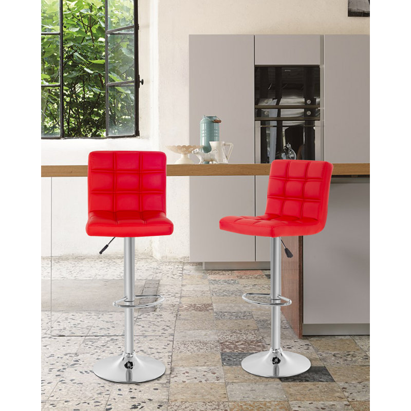 Tabouret de bar pivotant à hauteur réglable Ceann, Rouge