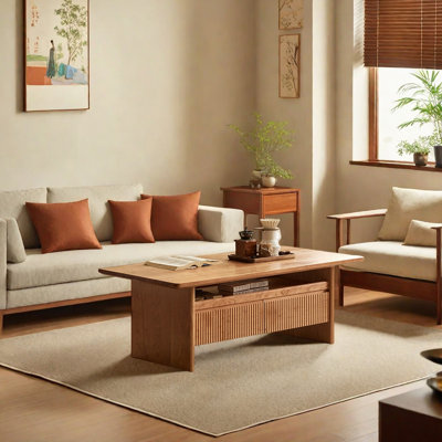 Nordic-style solid wood coffee table