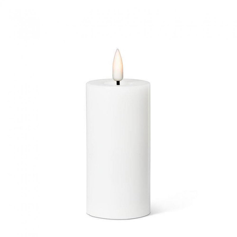 Bougie sans flamme et sans parfum, H 4 po x l 2 po x P 2 po, Blanc, 1