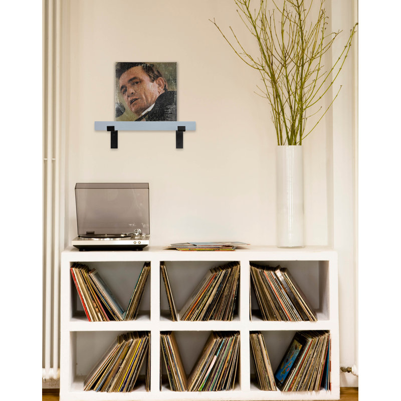 Rayne Record Display Shelves, 17x3x2, Gray
