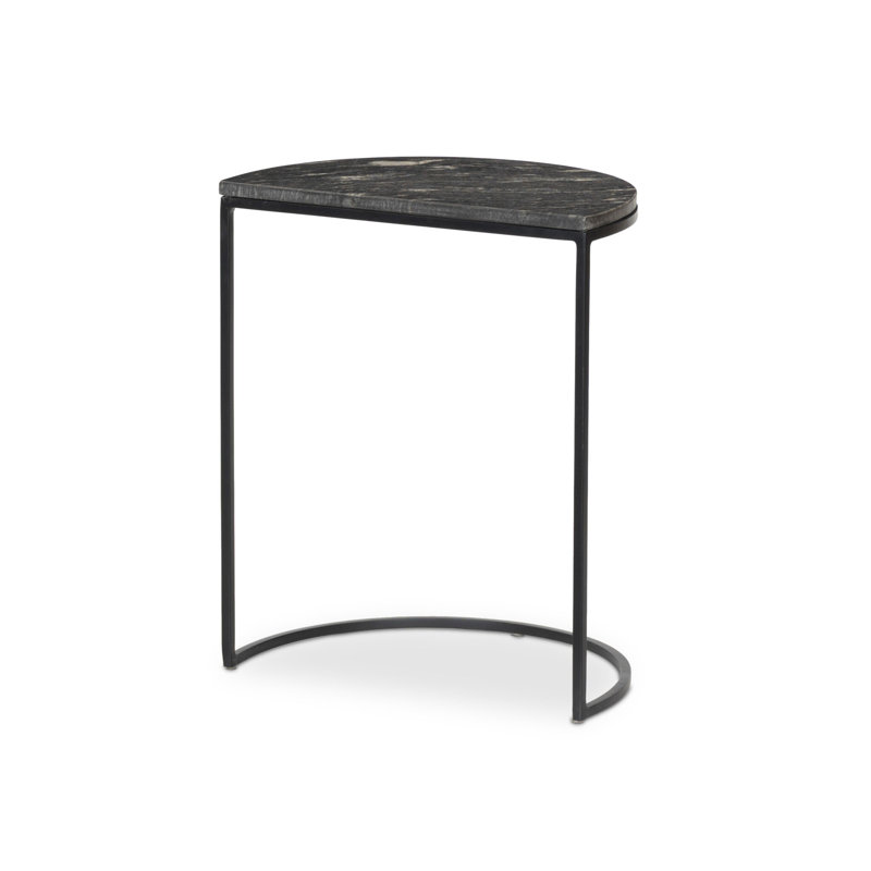 Ane Marble Nesting End Table, Black Marble, Black