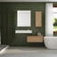 Meuble-lavabo mural 30 po avec lavabo en résine gauche, tiroir à fermeture en douceur et armoire latérale