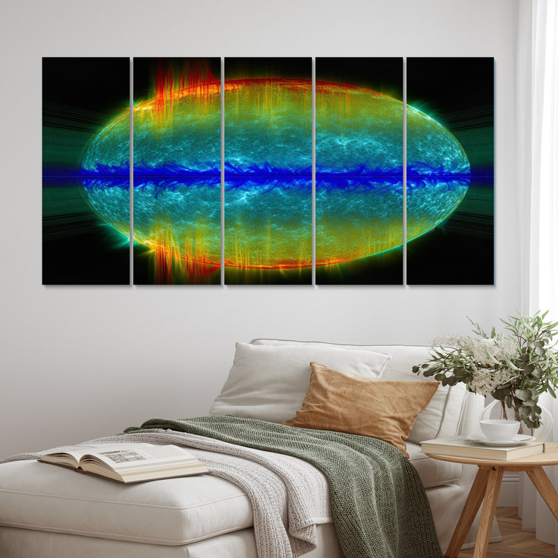 Image spectrale de la lumière du soleil III - reproduction d'art sur toile - 5 panneaux égaux