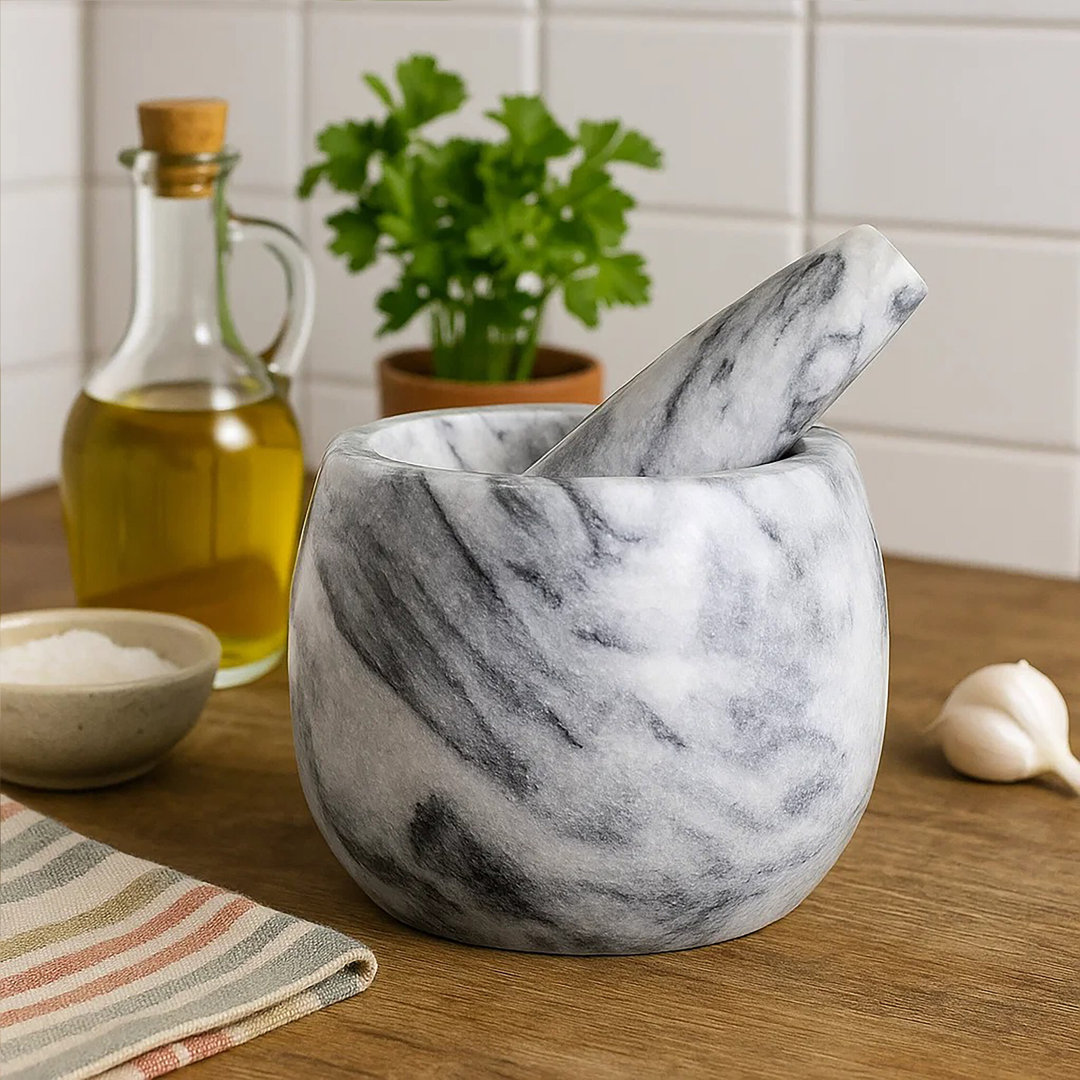 Marble Mortar And Pestle Set