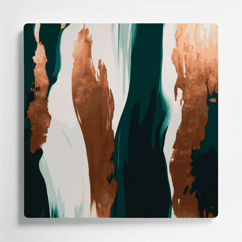 Abstrait couleur champ 65, art mural en métal bleu
