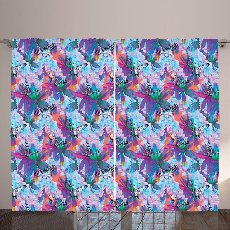 Cheyton Polyester Semi Sheer Curtain Pair, 140cm W x 175cm L