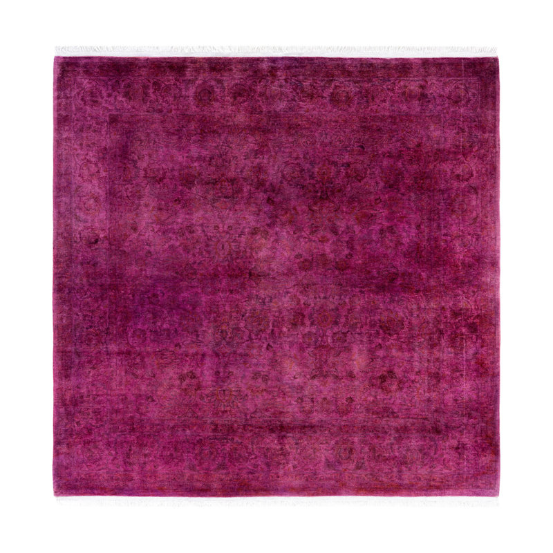 Overdyed One-of-a-Kind 6' 1" X 6' 3" Hand Knotted Area Rug
