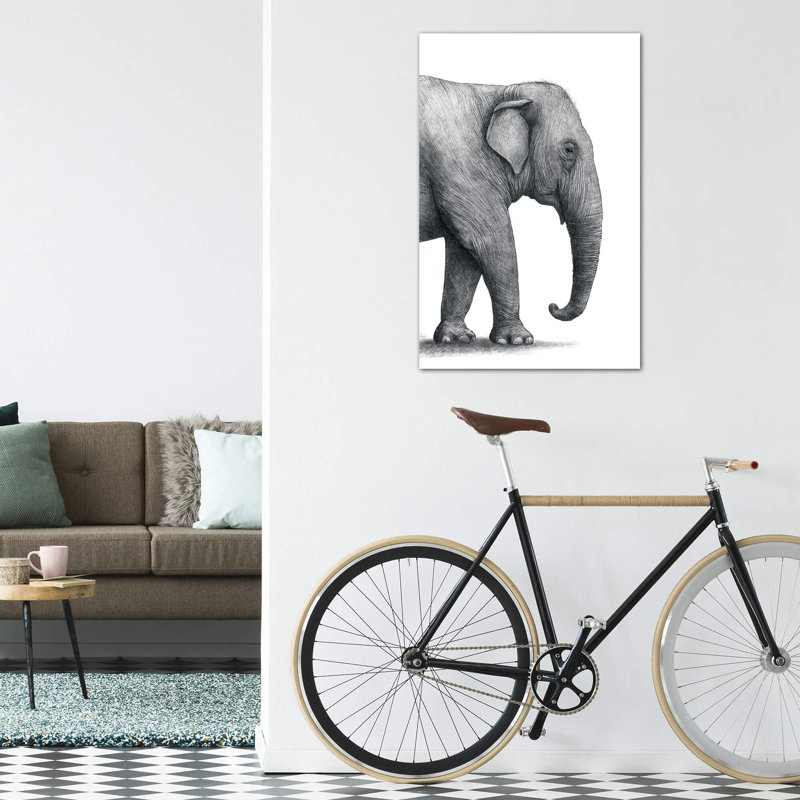 «Elephant Study» par Terry Fan - impression, Toile tendue, Pas de tapis, H 40 po x l 26 po x P 1,5 po