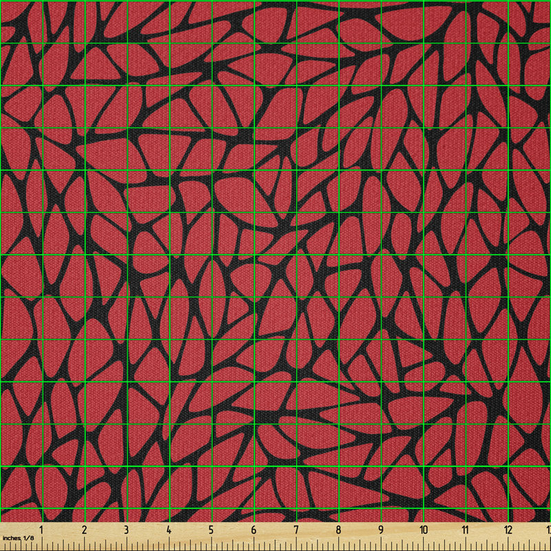 Tissu abstrait Ambesonne par The Yard, motif abstrait de couleur vibrante avec des formes géométriques, grille moderne sur fond noir