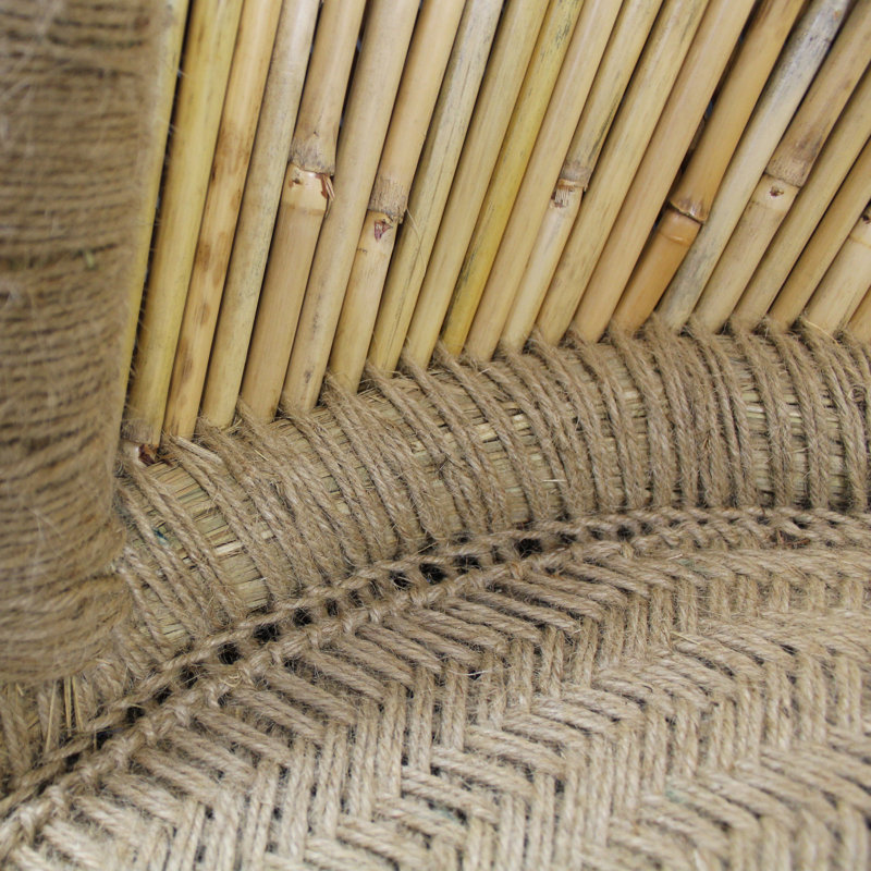 Grand fauteuil décoratif en jute tissé à la main Bayou Breeze - ensemble de 2
