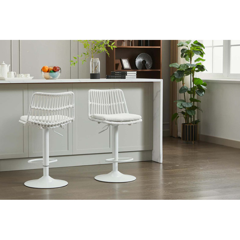 Ensemble de chaises de bar modernes avec coussins moelleux et pieds en fer élégant, ensemble de 2