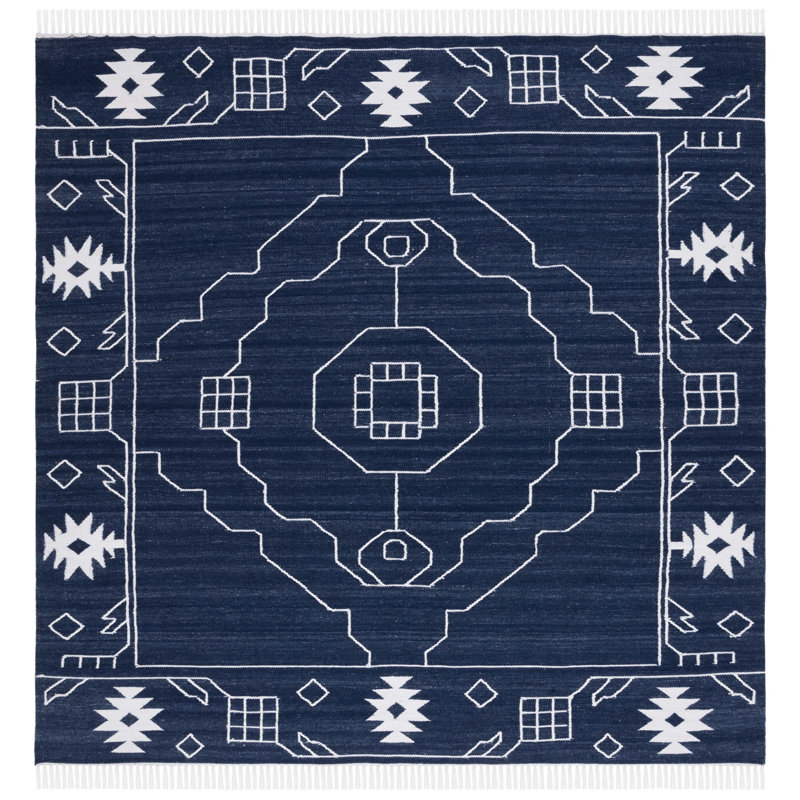 Brayden-Lee Flat Weave Polpropylene Southwestern Rug, Square 7'