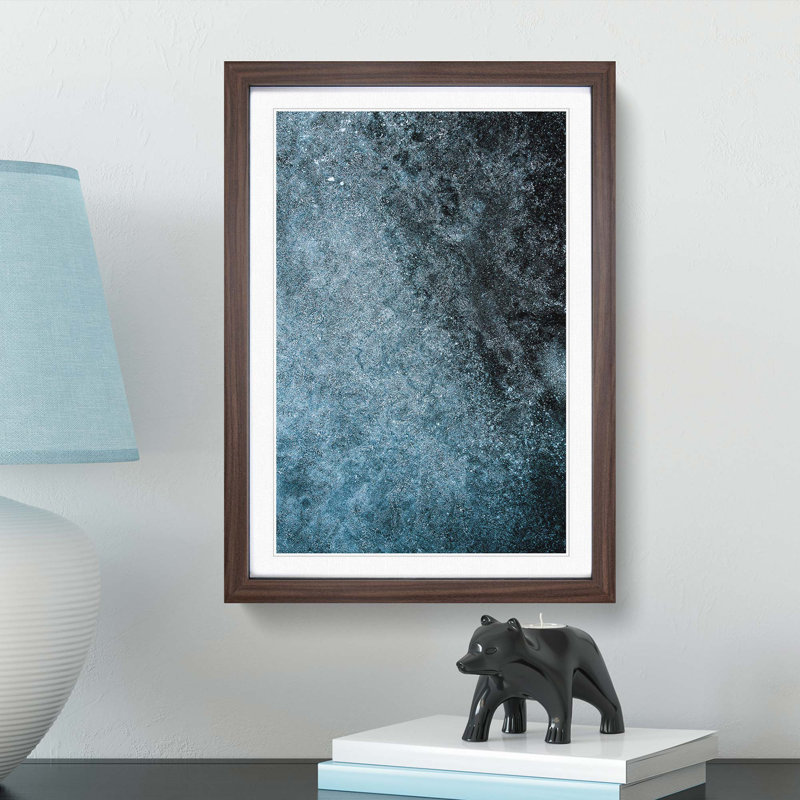 Speckles of Midnight in Abstract - Framed Print, 65cm H x 48cm W x 2cm D, Walnut Framed
