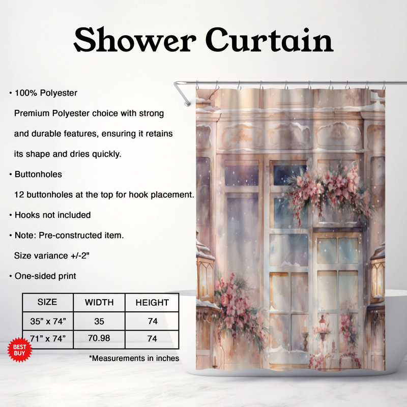 Rideau de douche Winter Wonderland - Premium, H 74 po x l 71 po